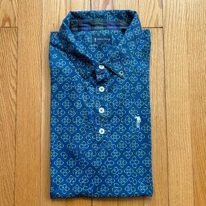 William Murray Golf Men’s Short Sleeve Performance Polo Large Blue Green Unique